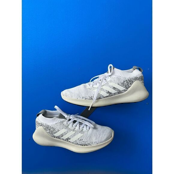 Adidas Womens Purebounce+ Running Shoes Gray F36688 Low Top Lace Up Mesh 9 - Picture 1 of 6